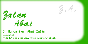 zalan abai business card